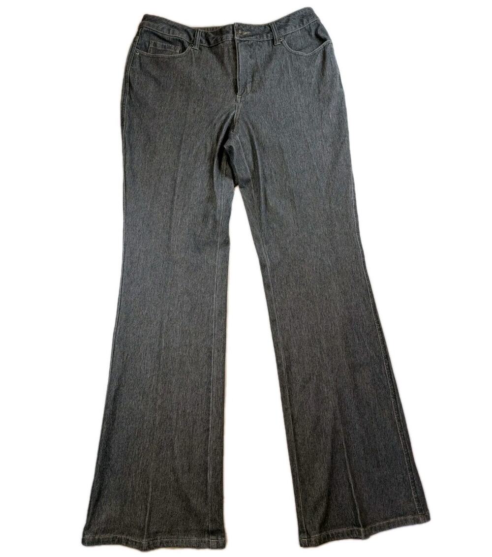 Coldwater Creek Gray Flare Bootcut Jeans Womens 12 Long Inseam Officecore Work